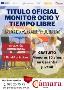 Curso gratuito oficial Monitor Ocio tiempo libre Oviedo